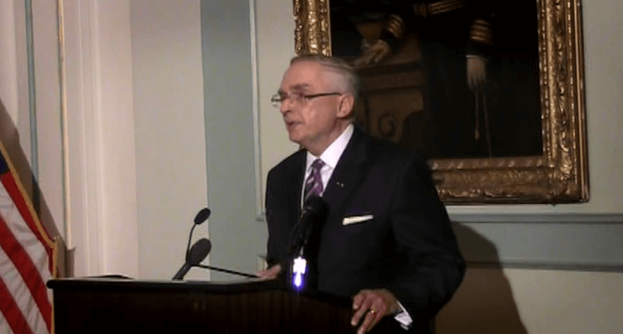 Recipient Lt. Col. Ralph Peters speaks at the Army and Navy Club in Washington, DC.